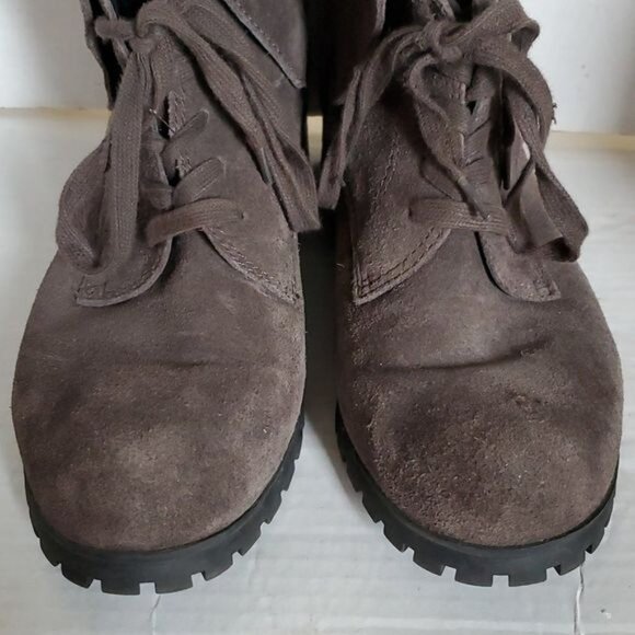 Lucky Brand Ankle Boots Combat Brown Suede Huntress Lace Up Women's WOMAN'S 10 M - Picture 15 of 16